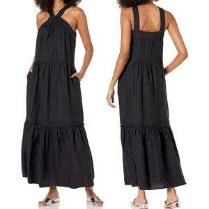 Joie Women's Rosabel Maxi Dress Sz M 100% Linen Solid Flowy Modern Contemporary